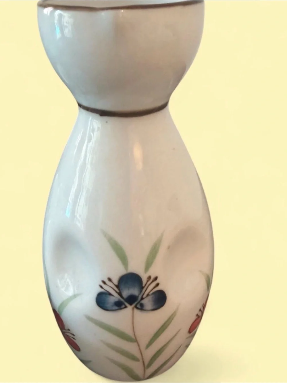 Hand-Painted Vintage Japanese Sake Set with Floral Motif